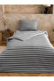 Gray Striped Single Duvet Cover Set