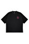 تي شيرت للجنسين مقاس كبير من OFF-WHITE PINK FLOWER B مطبوع ذو قصة فضفاضة مصنوع من قماش سميك (240 جرامًا لكل متر مربع)