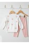 Hearted Süzene Girl's Baby Set 100% Cotton Combed Cotton - Comfortable and Casual - 3