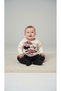 Girls' Stripe Character Printed Long Sleeve Top and Black Leggings 2-Piece Set