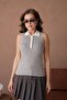 Soft-Textured Half Pat Button Knitwear Blouse Ss26Bz0070 - 4