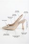 Soleil Ruban Classique Women's Pointed Toe Slingback Heeled Shoes - 3