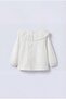 Girl's Cotton Pack Ecru Ruffle Collar Textured Blouse - Long Sleeve Elegant Design - 2