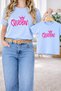 Mother & Child Twin T-Shirt – Mother Daughter Combination Oversized T-Shirt Pink Queen B Printed (Single Price)