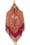 - Royal Scarlet Russian Floral Shawl - 5
