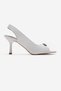 Genuine Leather Agnes Women's Buckle Detail White Heels Sandals - 2