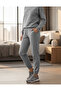 Women's 100% Cotton Gray Tracksuit Set Crew Neck Sweatshirt and Jogger Pants Bottoms