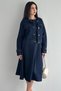 Women's Denim Jacket Dress – Button Detail Long Sleeve Casual Stylish Dress - 7