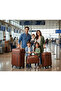 4-Piece Vintage PU Leather Luggage Set - 360° Silent Spinner Wheels & Secure Lock (Classic Tan) - 2