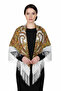 - Ivory Pavlovo Posad Style Shawl – Golden Bloom