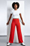 Comfortable Fit High Waist Wide-Leg Viscose Mix Women's Trousers