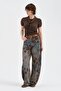 Women's Woven Jacquard Floral Detailed Design Jeans - 6