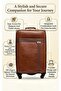 4-Piece Vintage PU Leather Luggage Set - 360° Silent Spinner Wheels & Secure Lock (Classic Tan) - 3