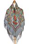 - Light Grey Russian Floral Shawl - 5