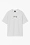 Unisex Stüssy Melted Printed Oversized 100% Cotton Wide Cut Textured Crew Neck Gray T-Shirt - 2