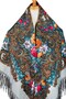 - Grey Pavlovo-Style Shawl – Vintage Roses & Paisley - 3