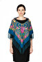 - Midnight Blue Folk Shawl - 2