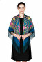 - Midnight Blue Folk Shawl