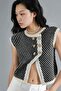 My Fashion Buttoned Textured Knitwear Short Vest