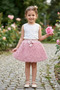 Girl's Rose Bow Tie Elastic Waist Skirt - 2