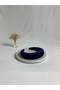 Navy Blue Thick Curved Velvet Crown Hair Band - 2