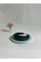 Emerald Green Thick Curved Velvet Crown Hair Band - 3