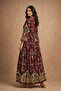 Cotton Blend – Ladies A-Line Maxi Ethnic Pattern Embroidered Jalabiya (Bordeaux Multi) - 2