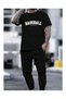 Baseball Printed Sweatpants and T-Shirt - Jogger Pants T-Shirt Bottom Top Sweatpants Set Crew Neck