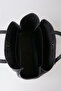 Women's Black Rose 3-Compartment Nubuck Leather Snap Closure Design Strap Handbag and Shoulder Bag - 7