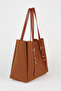 Women's Taba Gül 3-Compartment Nubuck Leather Snap Closure Design Strap Handbag and Shoulder Bag - 2