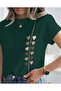 Unisex Green Heart Road Printed Crew Neck T-Shirt