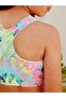 Pink Batik Print , Sun Protection Upf 50+ Swimsuit Top, Bikini and Hair Clip Set - 5