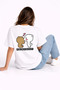 Lover's Combination Perfect Pair Teddy Bear Printed Couple T-Shirt Oversize Unisex Combination Set - 2