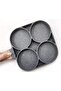 Nonstick 4 Hole Omelet Frying Pan Pancake Egg Burger Maker Wooden Handle Breakfast Pan - 5