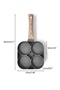 Nonstick 4 Hole Omelet Frying Pan Pancake Egg Burger Maker Wooden Handle Breakfast Pan - 3