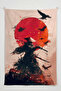 Samurai Warrior Wall Covering – Large Size Tapestry Wall Rug Si, Game Anime Movie Room Decor