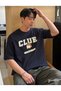 تي شيرت أزرق داكن Clue مطبوع كبير الحجم - 6