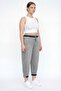 Women's Khaki Summer Pants with Elastic Waist, Ribbed and 1/2 Elastic Cuffs and Ribbed Denim Pants - 2