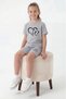 Round Neck T-Shirt and Colorful Capri Pants with Print Detail for Girls - 3