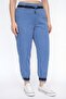 Women's Indigo Summer Pants with Elastic Waist, R Ribbed and Elastic Cuffs and R Ribbed D Denim Trousers - 4