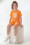 Round Neck T-Shirt and Colorful Capri Pants with Print Detail for Girls - 3
