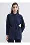 Lcw Modest Navy Blue Textured Women's Shirt Tunic