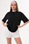 Women's Back Print Detailed Crew Neck Oversize T-Shirt 260259