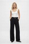 Women's Tonny Belt Pack High Waist Wide Leg Woven Palazzo Black Trousers - 4