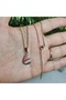 Mini Rodokrozite Steel Chain Natural Stone Necklace-20- (Handmade Design Products) - 3