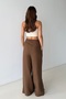 Women's Brown Muslin Loose-Fit Trousers - 9