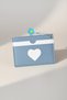 Blue Color Heart Detail Card Holder