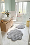 Bubble Papatya Bath Mat Set of Non-Slip Sole Fluffy Soft Plush Rug Decorative Bathroom 2-Piece Set