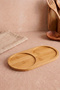 Bamboo Oval Compartmented Oil Pot Base 23X13 cm Presentation Tray, Wooden Serving Presentation Plate
