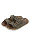 Men's Double Buckled Orthopedic Hajj Umrah Slippers - Ergonomic Comfortable Sole Daily Use Slipper - Brown - 5